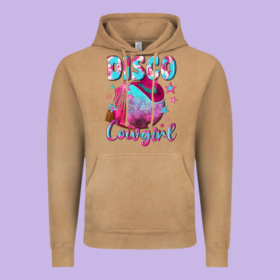 Disco Cowgirl Vintage Hoodie Designed By Nancycooperartshop
