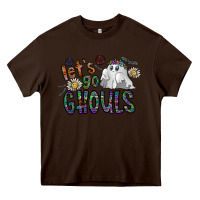 Chocolate Brown let's go ghouls Heavy Core Tee - CowhideDigitalArt