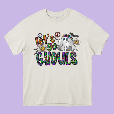 Let's Go Ghouls Heavy Core Tee Designed By Cowhidedigitalart