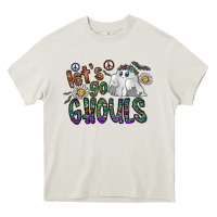 Cream let's go ghouls Heavy Core Tee - CowhideDigitalArt
