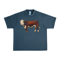 Midnight Navy hereford bull Urban Heavy Tee - LillyAllenDesigns