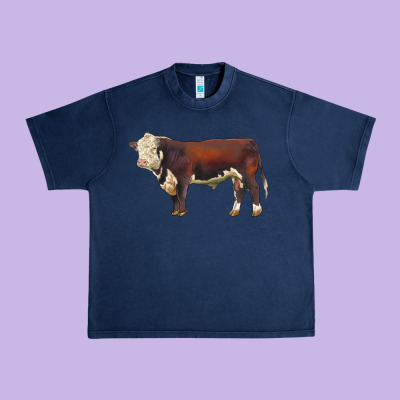 Hereford Bull Urban Heavy Tee Designed By Lillyallendesigns