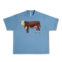Pebble Blue hereford bull Urban Heavy Tee - LillyAllenDesigns