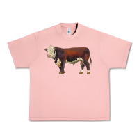 Salmon hereford bull Urban Heavy Tee - LillyAllenDesigns