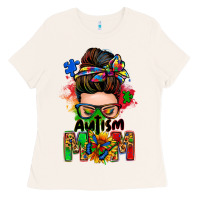 Bone autism mom messy bun Ladies Tee - Zillion Design Studio