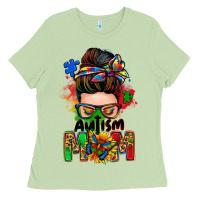 Matcha autism mom messy bun Ladies Tee - Zillion Design Studio