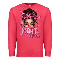 Cardinal pray fight believe breast cancer afro messy bun Premium Sweatshirt - texasbilliewilder