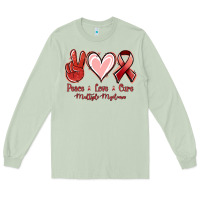 Matcha Peace love cure Multiple Myeloma Long Sleeve Tee - NancyCooperArtShop