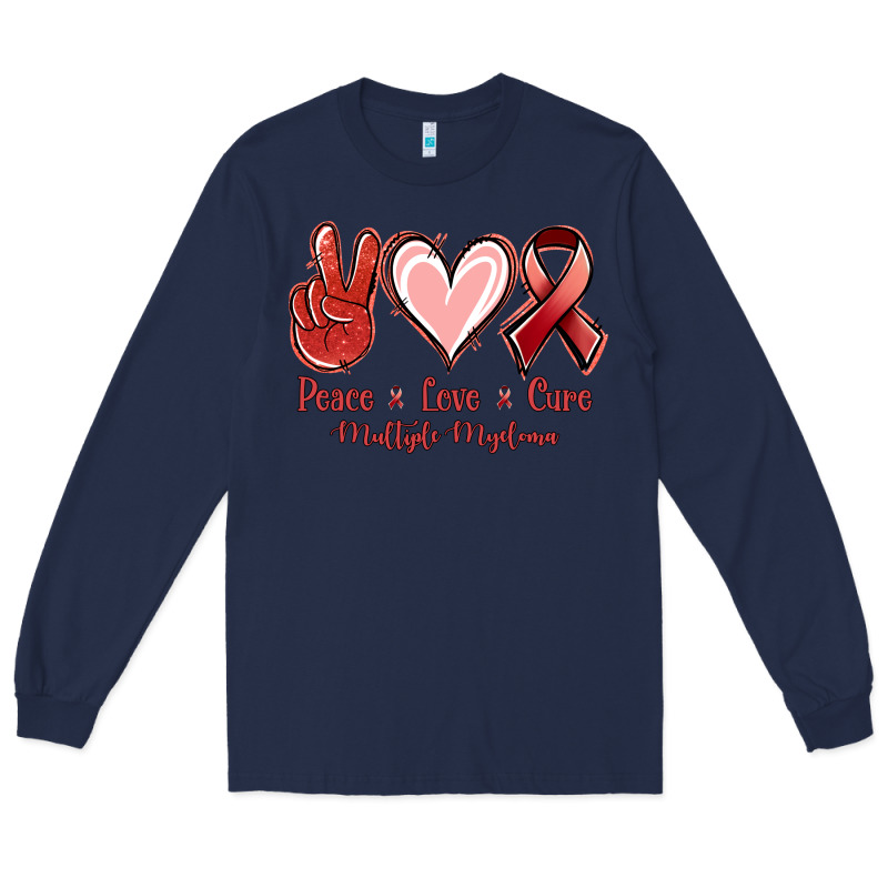 Peace Love Cure Multiple Myeloma Long Sleeve Tee by NancyCooperArtShop | Teevron