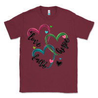 Burgundy faith hope love Classic Tee - MaliasSmallBusiness