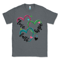 Charcoal Heather faith hope love Classic Tee - MaliasSmallBusiness