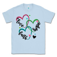 Dusty Blue faith hope love Classic Tee - MaliasSmallBusiness
