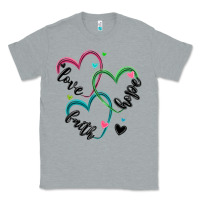 Heather Grey faith hope love Classic Tee - MaliasSmallBusiness