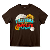 Chocolate Brown volleyball is my favorite season Heavy Core Tee - HRA Design Shop