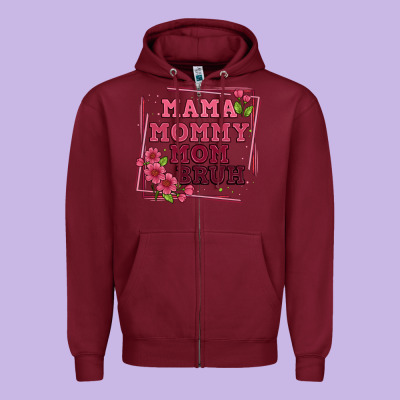 Mama Mommy Mom Bruh Zipper Hoodie Designed By Artiststas