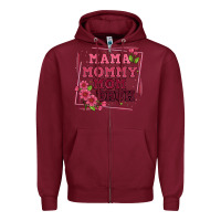 Burgundy mama mommy mom bruh Zipper Hoodie - Artiststas
