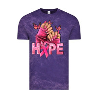 Cloud Purple hope cancer nails Vintage Tee - NancyCooperArtShop