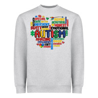 Heather Grey autism heart Heavyweight Sweatshirt - MaliasSmallBusiness