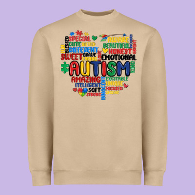 Autism Heart Heavyweight Sweatshirt Designed By Maliassmallbusiness
