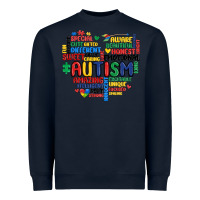 Navy autism heart Heavyweight Sweatshirt - MaliasSmallBusiness