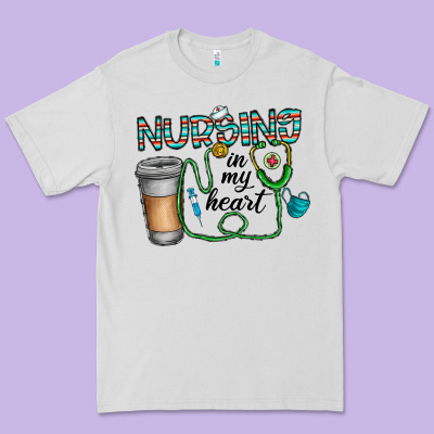 Nursing İn My Heart Premium Tee Designed By Cowhidedigitalart