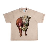 French Oak hereford bull face Urban Heavy Tee - LillyAllenDesigns