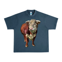 Midnight Navy hereford bull face Urban Heavy Tee - LillyAllenDesigns