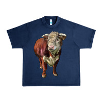 Navy hereford bull face Urban Heavy Tee - LillyAllenDesigns