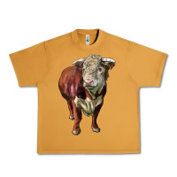 Peanut Butter hereford bull face Urban Heavy Tee - LillyAllenDesigns
