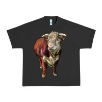 Pigment Black hereford bull face Urban Heavy Tee - LillyAllenDesigns