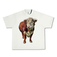 Pistachio hereford bull face Urban Heavy Tee - LillyAllenDesigns