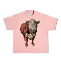 Salmon hereford bull face Urban Heavy Tee - LillyAllenDesigns