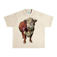 Sandshell hereford bull face Urban Heavy Tee - LillyAllenDesigns