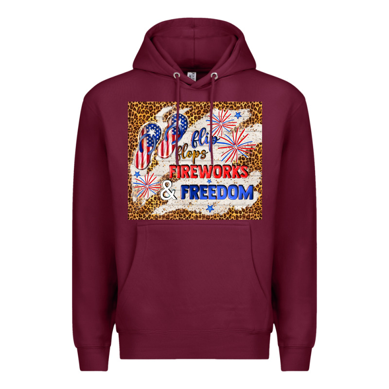 Flip Flops Fireworks & Freedom 4th Of July Premium Hoodie by TumblerDesignByShophia | Teevron