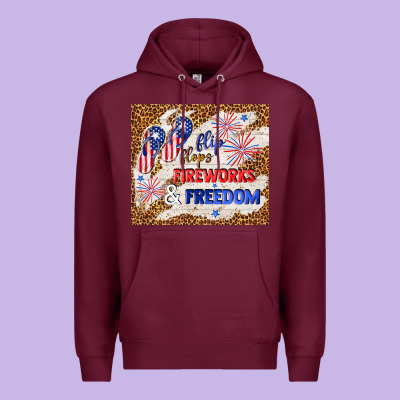 Flip Flops Fireworks & Freedom 4th Of July Premium Hoodie Designed By Tumblerdesignbyshophia