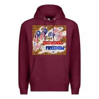 Burgundy flip flops fireworks & freedom 4th of july Premium Hoodie - TumblerDesignByShophia