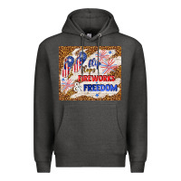 Charcoal Heather flip flops fireworks & freedom 4th of july Premium Hoodie - TumblerDesignByShophia