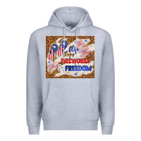 Heather Grey flip flops fireworks & freedom 4th of july Premium Hoodie - TumblerDesignByShophia