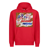 Red flip flops fireworks & freedom 4th of july Premium Hoodie - TumblerDesignByShophia