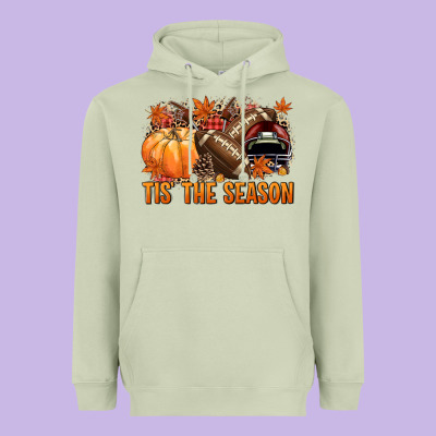 Tis' The Season Football And Maroon Helmet Heavyweight Hoodie Designed By Nancycooperartshop