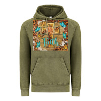 Vintage Olive faith cross Vintage Hoodie - BarkalooDesign