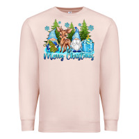 Pale Pink merry christmas gnomes Premium Sweatshirt - texasbilliewilder