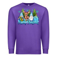 Purple merry christmas gnomes Premium Sweatshirt - texasbilliewilder