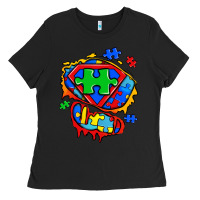 Black autism superhero ripped tshirt Ladies Tee - Zillion Design Studio