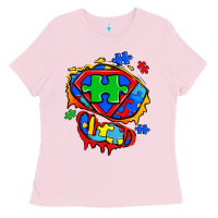 Bubblegum Pink autism superhero ripped tshirt Ladies Tee - Zillion Design Studio