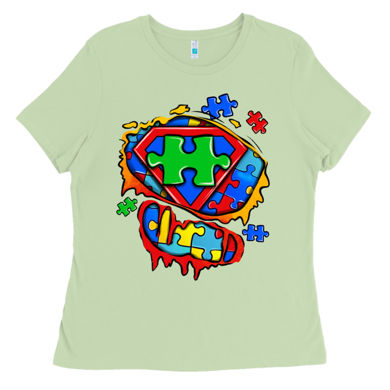 Autism Superhero Ripped Tshirt Ladies Tee by Zillion Design Studio | Teevron
