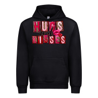 Black Hugs and kisses Valentine's Day Urban Hoodie - FaDigitalArtStudio