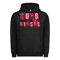 Pigment Black Hugs and kisses Valentine's Day Urban Hoodie - FaDigitalArtStudio