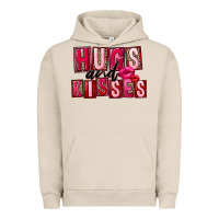 Pigment French Oak Hugs and kisses Valentine's Day Urban Hoodie - FaDigitalArtStudio