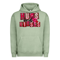 Pigment Oil Green Hugs and kisses Valentine's Day Urban Hoodie - FaDigitalArtStudio